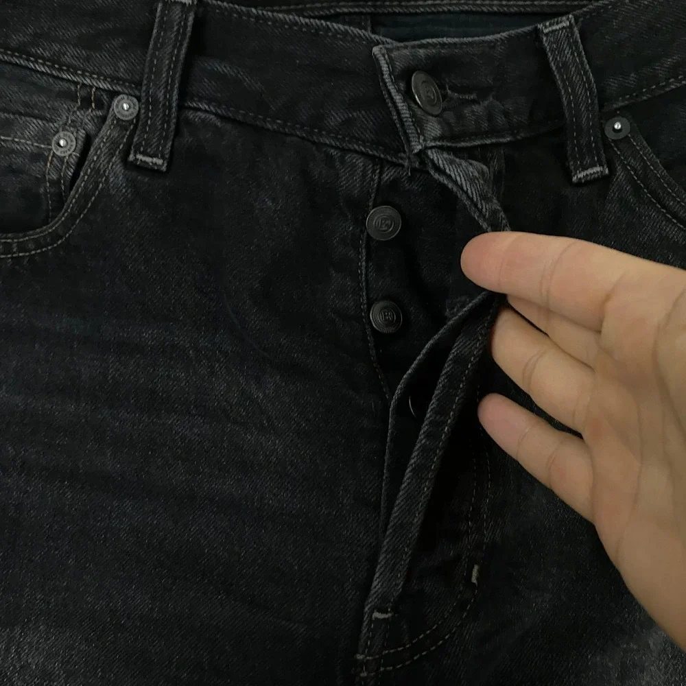 Banana Republic Selvedge Straight Jeans Mens 34x34 Black Italian Denim Heritage